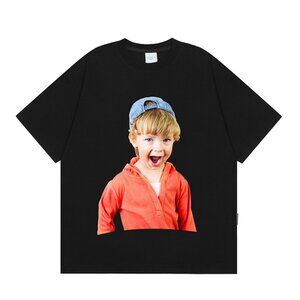 Black Short-Sleeved T-Shirt With Naughty Boy Print Acme De La Vie